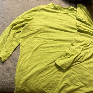 Woolx merino wool tshirt 3/4 sleeves. Lime green. 3X (26W).